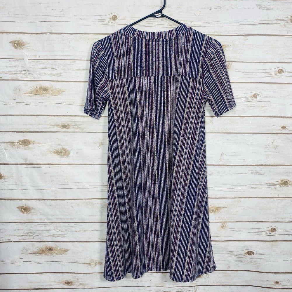 BCBGeneration Women T-Shirt Dress Striped Short Sleeve Shift Blue Pink Size S - Picture 3 of 4
